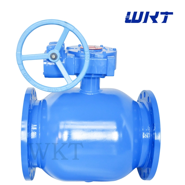 Welded Ball Valves Gear Box DN300 PN25 RF Flange Fully Welded Ball ...